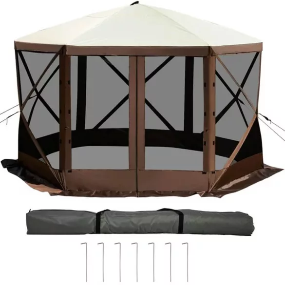 8-person waterproof camping tent with storage and mosquito net