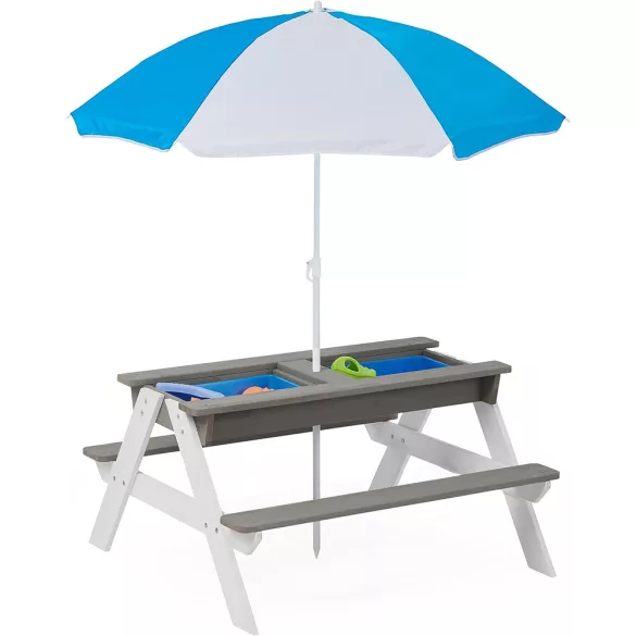 3-in-1 Kids Picnic Table with Umbrella