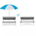 3-in-1 Kids Picnic Table with Umbrella
