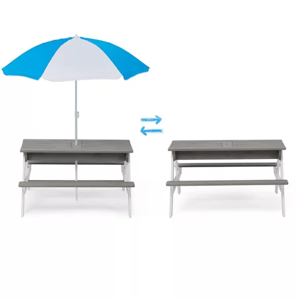 3-in-1 Kids Picnic Table with Umbrella