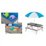 3-in-1 Kids Picnic Table with Umbrella