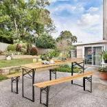 Wooden Beer Bench Set, 3 Pieces