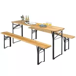 Wooden Beer Bench Set, 3 Pieces