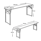 Wooden Beer Bench Set, 3 Pieces