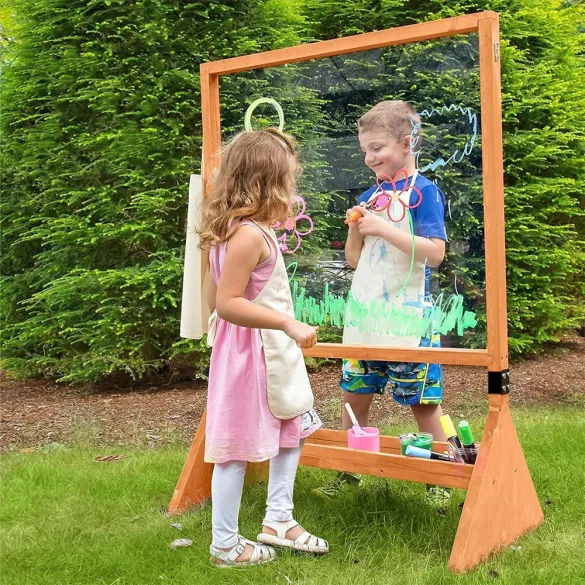 Double-sided outdoor and indoor plexiglass drawing board
