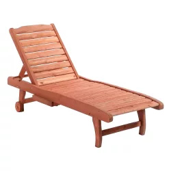 Adjustable Wooden Lounger with Pull-Out Storage