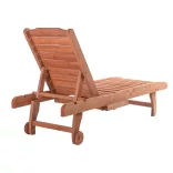 Adjustable Wooden Lounger with Pull-Out Storage