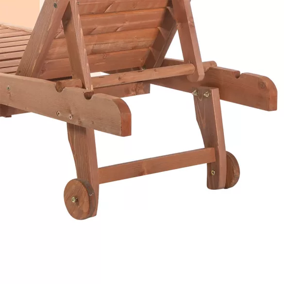 Adjustable Wooden Lounger with Pull-Out Storage