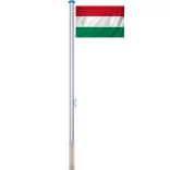 Double-sided flagpole with a 90x150cm Hungarian flag