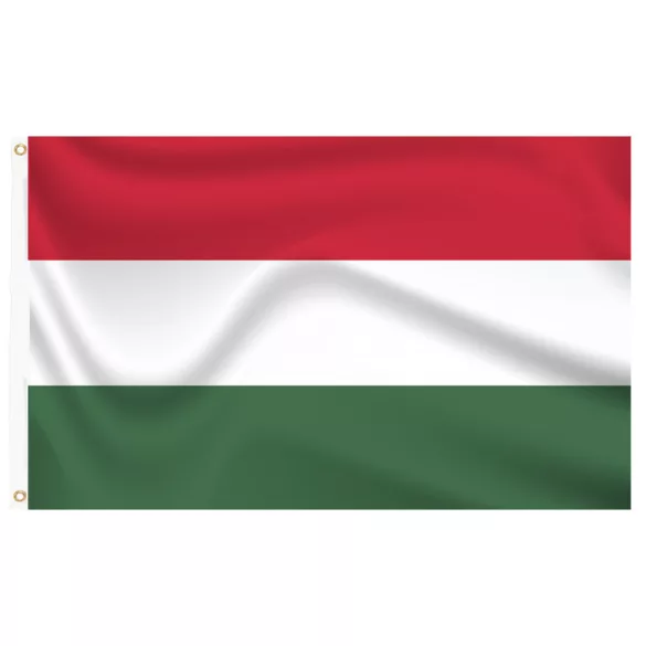 Double-sided flagpole with a 90x150cm Hungarian flag