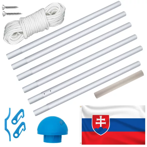 Double-sided flagpole with Slovak flag 90x150cm