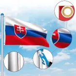 Double-sided flagpole with Slovak flag 90x150cm