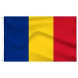 Double-sided flagpole with 90x150cm Romanian flag