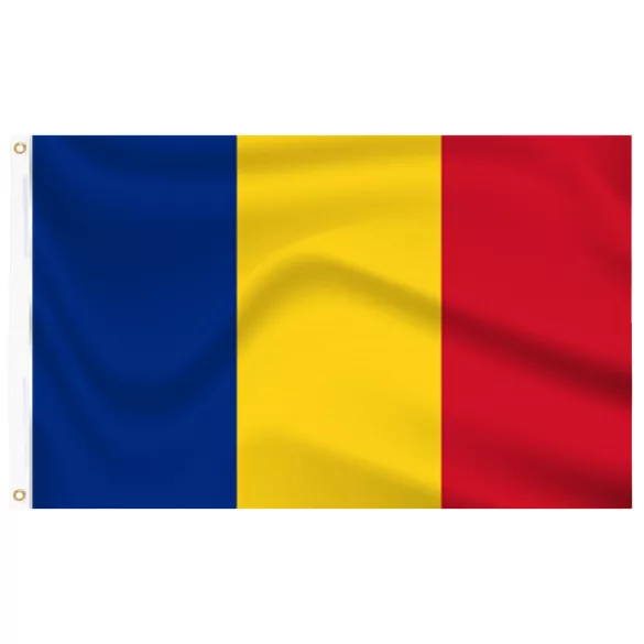 Double-sided flagpole with 90x150cm Romanian flag