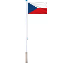 Double-sided flagpole with 90x150cm Czech flag