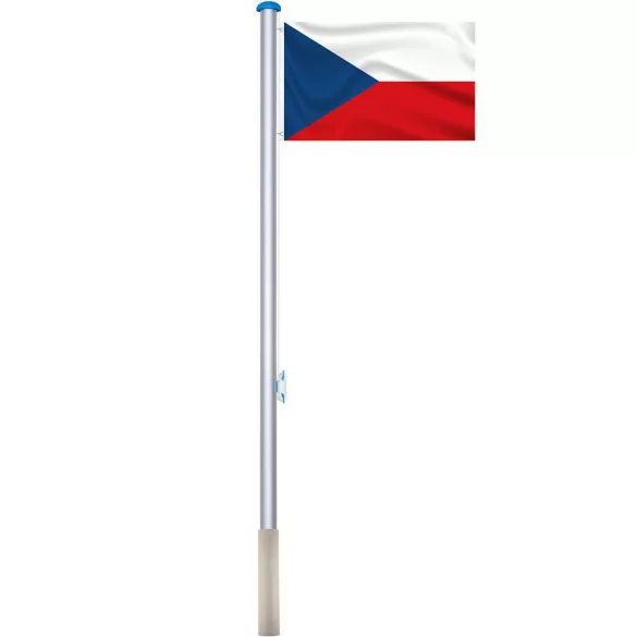 Double-sided flagpole with 90x150cm Czech flag