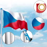 Double-sided flagpole with 90x150cm Czech flag
