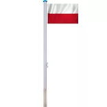 Double-sided flagpole with 90x150cm Polish flag