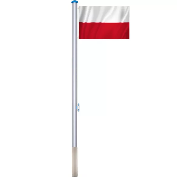 Double-sided flagpole with 90x150cm Polish flag