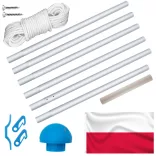 Double-sided flagpole with 90x150cm Polish flag