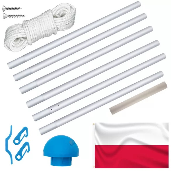 Double-sided flagpole with 90x150cm Polish flag