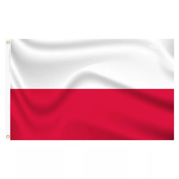 Double-sided flagpole with 90x150cm Polish flag