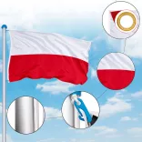 Double-sided flagpole with 90x150cm Polish flag