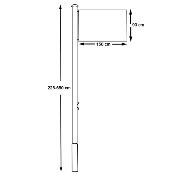 Double-sided flagpole with 90x150cm Polish flag