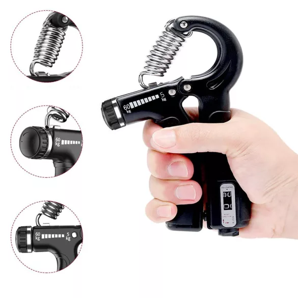 5-piece hand and grip strengthener set with counter