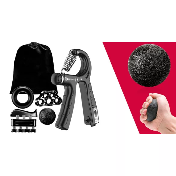 5-piece hand and grip strengthener set with counter