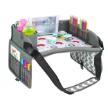Portable Kids Table for Car, with Pockets, Grey