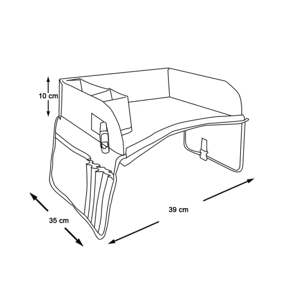 Portable Kids Table for Car, with Pockets, Grey