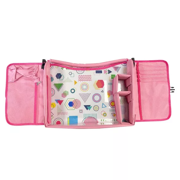 Portable Kids' Car Table with Pockets, Pink