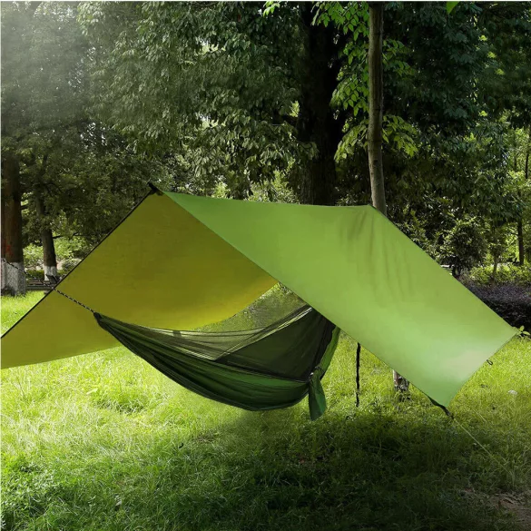 3x3 meter waterproof tarp for camping, with a free carrying bag