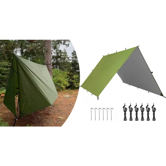 3x3 meter waterproof tarp for camping, with a free carrying bag