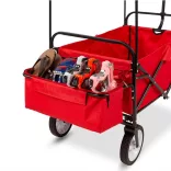 Folding Cart with Canopy, Pullable and Pushable, Red