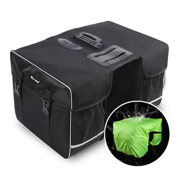 Bicycle bag with waterproof cover