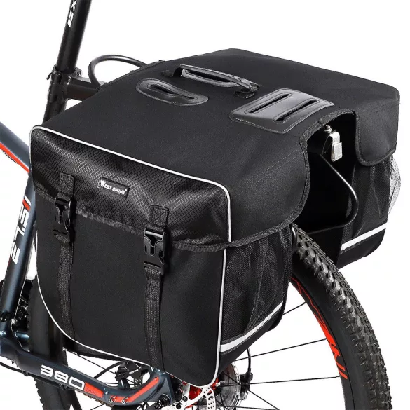 Bicycle bag with waterproof cover