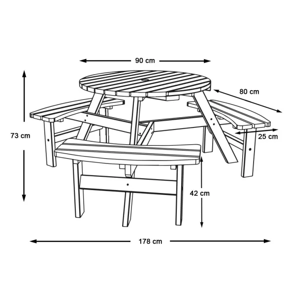 6-person picnic table