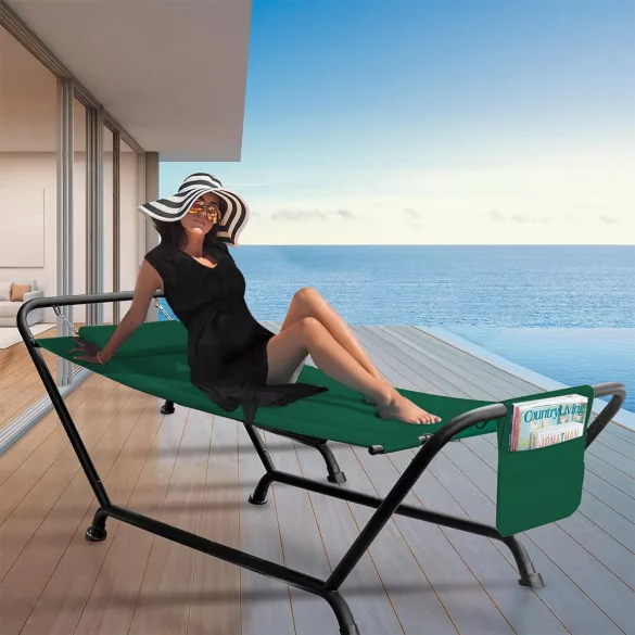 Hammock with 2-leg Stand, Dark Green