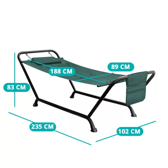 Hammock with 2-leg Stand, Dark Green