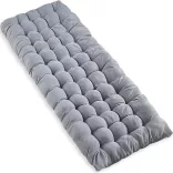 Folding Camping Bed with Adjustable Headrest and Two-Colored Mattress