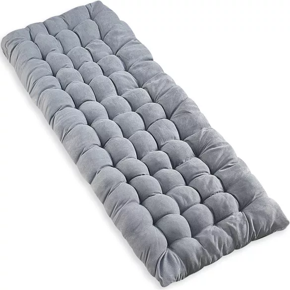 Folding Camping Bed with Adjustable Headrest and Two-Colored Mattress