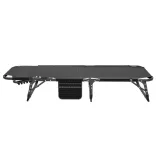 Folding Camping Bed with Adjustable Headrest and Two-Colored Mattress