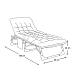 Folding Camping Bed with Adjustable Headrest and Two-Colored Mattress