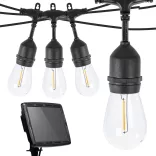 Outdoor Solar Decorative String Lights, 15 E27 LED Bulbs, 15m