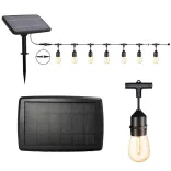 Outdoor Solar Decorative String Lights, 15 E27 LED Bulbs, 15m