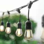 Outdoor Solar Decorative String Lights, 15 E27 LED Bulbs, 15m