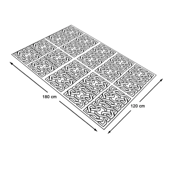 Outdoor rug, double-sided, 180 x 120 cm, gray