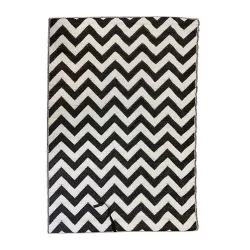 Outdoor rug, double-sided, 180 x 120 cm, black-white